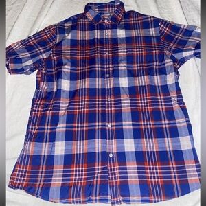 Sonoma Shirt Sleeve Button Up Mens Size XL Small Hole Above Pocket